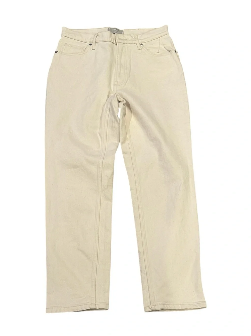 Everlane The Original Cheeky High Rise Jean Pants Ecru Cream Barrel 29